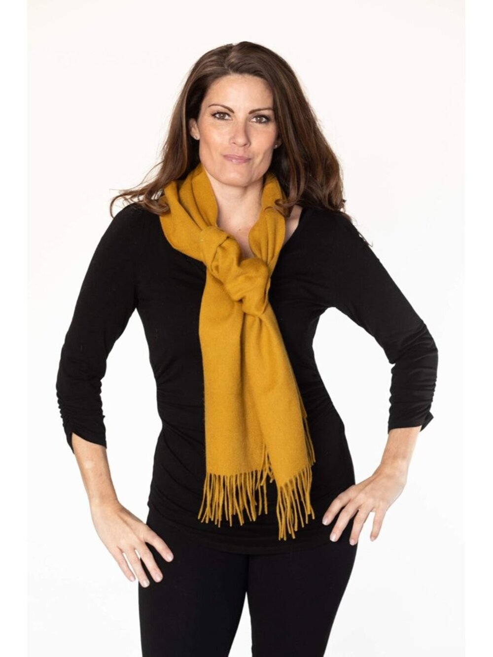 〽️Women's Mustard Solid Virgin Wool Warm Soft Luxurious Imported Scarf